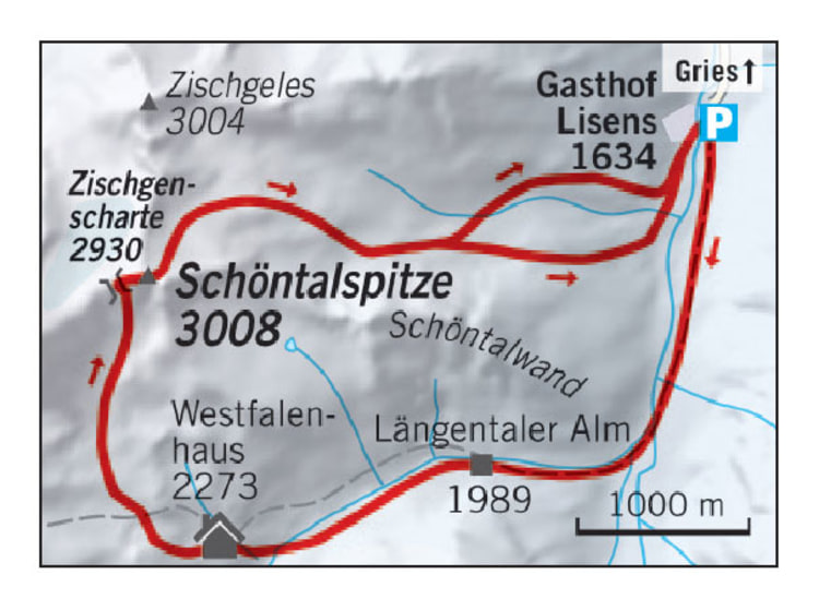<p>Übersichtskarte: Schöntalspitze</p>