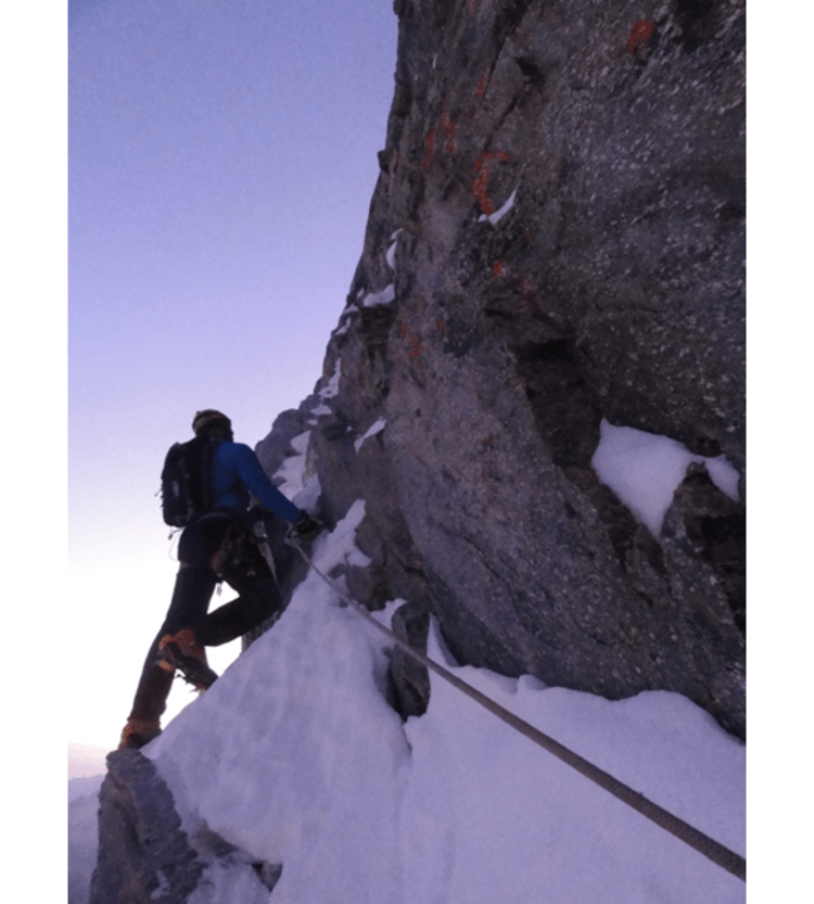 Unterwegs zum Rekord: Patrik Aufdenblatten und Michi Lerjen in der Matterhorn-Nordwand.