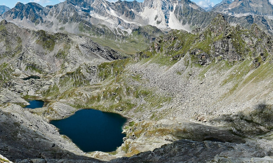 <p>Tiroler Höhenweg: Blick auf die Spronser Seen</p>