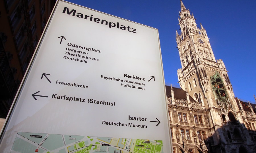 <p>Hier geht's los: am Marienplatz in München.</p>