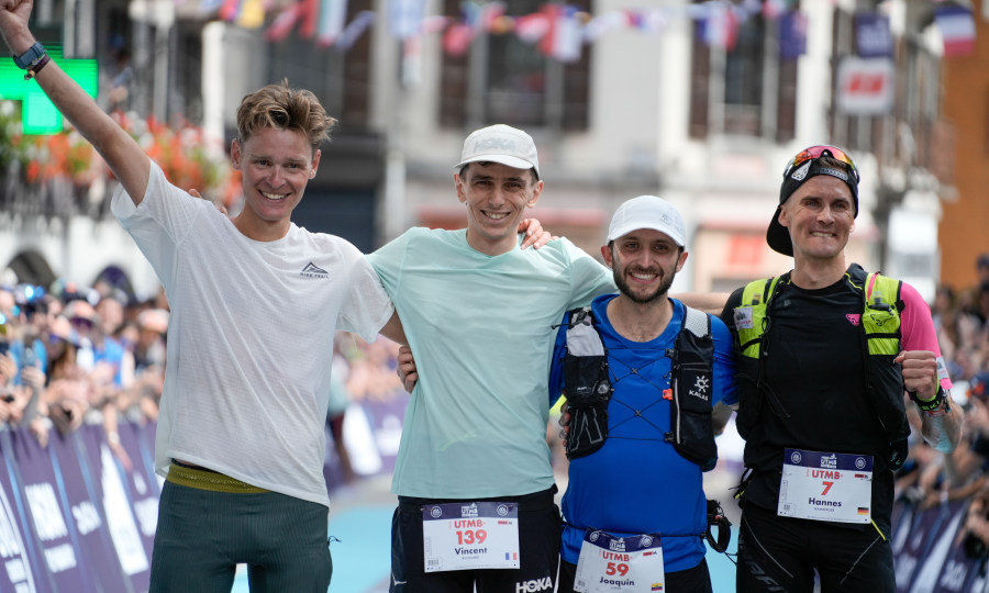 <p>Auf dem Podium der Männer: Vincent Bouillard, Baptiste Chassagne und Joaquin Lope. </p>