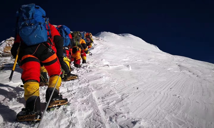<p>In dieser Saison nicht: Bergsteiger auf der tibetischen Seite des Everest.</p>