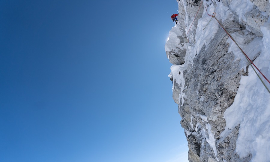 <p>Bei der Querung in die Headwall.</p>