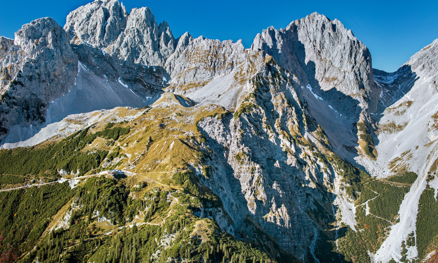 <p>Von oben: Kopftörlgrat im Wilden Kaiser</p>