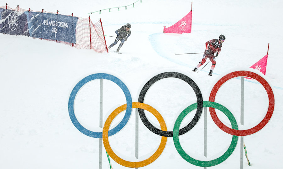 <p>Olympischer Wettbewerb im Skimountaineering: Schneller Wettkampf im Skistadion</p>