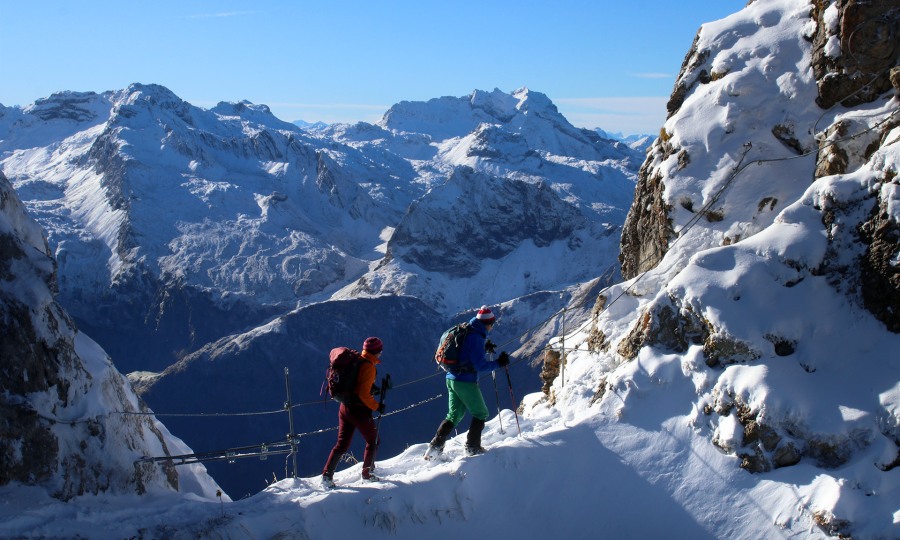 <p>Sauber steigen: Schlüssel­stelle an der Hochkünzelspitze</p>