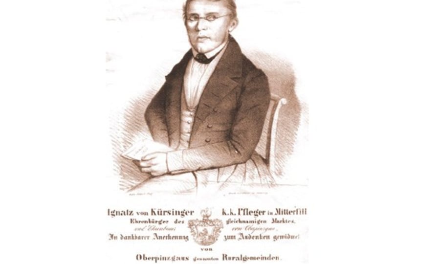 <p>Ignaz von Kürsinger im Jahre 1841 anlässlich der Verleihung der Ehrenbürgerschaft der Märkte Mittersill und Tamsweg.</p>