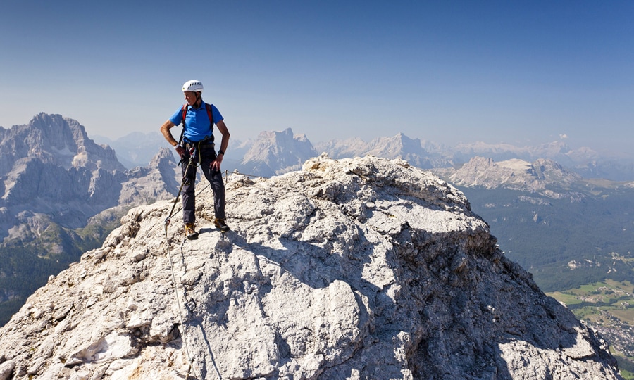 <p>Bergsteiger beim Aufstieg auf den Cristallo di Mezzo.</p>
