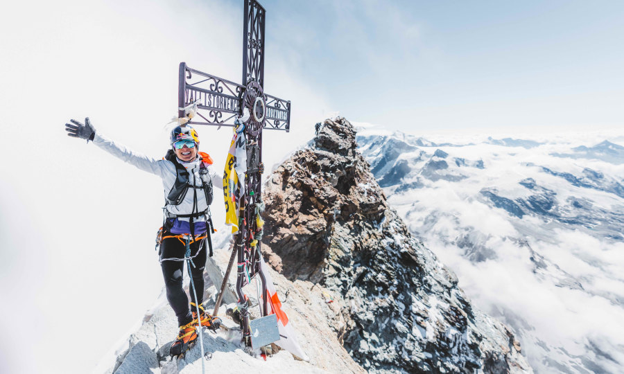 <p>Ganz oben: Fernanda Maciel am Gipfel des Matterhorns. </p>