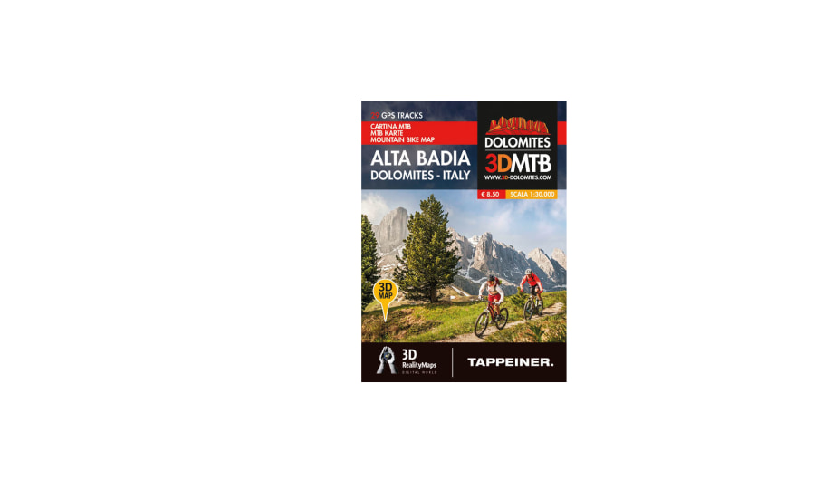 Tappeiner liefert mit der Karte Alta Badia 29 Routen inklusive 3d-Panoramabild, GPS-Tracks ...