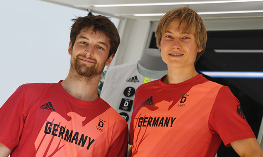 <p>Deutsche Olympia-Kletterer: Alexander Megos und Jan Hojer (li.).</p>