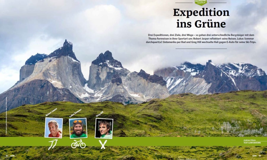 <p>Die Aufmacherseite unserer achtseitigen Reportage "Expedition ins Grüne" in <a href="https://leserservice.alpin.de/einzelhefte/2020/alpin-heft-04-2020.html" rel="nofollow" target="_blank">ALPIN 04/2020</a>.</p>