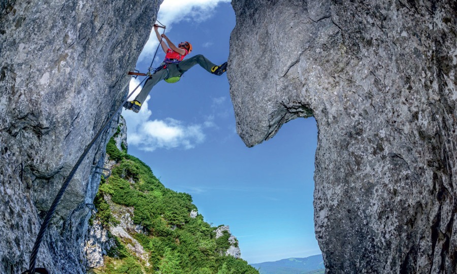 <p>An spektakulären Momenten nicht gerade arm: der Pidinger Klettersteig.</p>