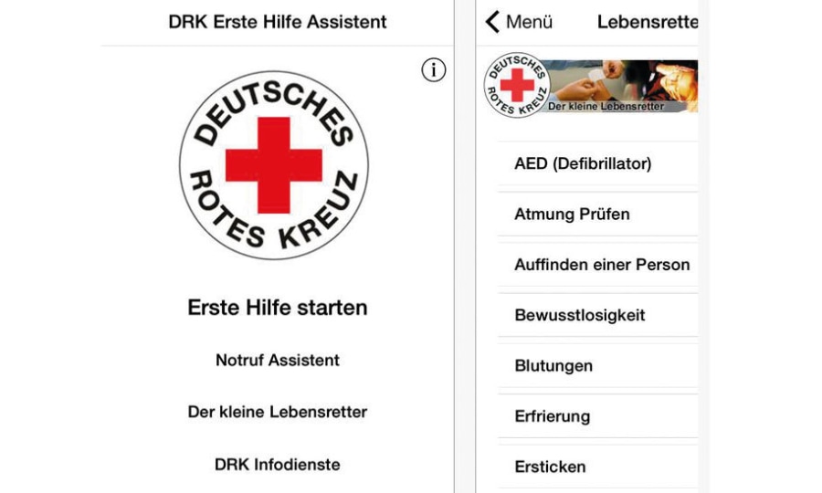 <p>Die App "Erste Hilfe" des Deutschen Roten Kreuzes</p>