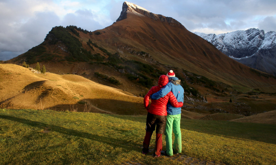 <p>Die Berge ganz für sich allein haben: Blick zum Rothorn von der Biberacher Hütte.</p>