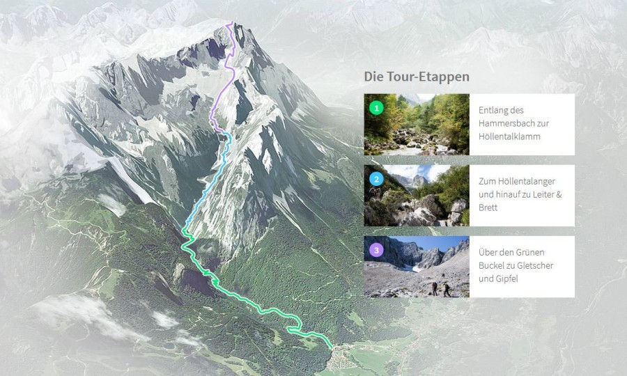 <p>Virtuell in drei Etappen auf Deutschlands höchsten Gipfel: <a href="https://www.zugspitze360.com/" rel="nofollow" target="_blank"><strong>zugspitze360.com</strong></a></p>