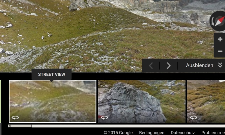 <p>Die Navigation von Google Street View funktioniert über verschiedene Elemente.</p>
