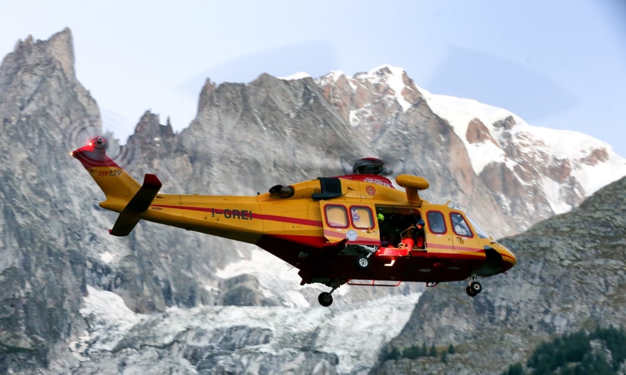 <p>Hubschraubereinsatz im Mont-Blanc-Massiv</p>