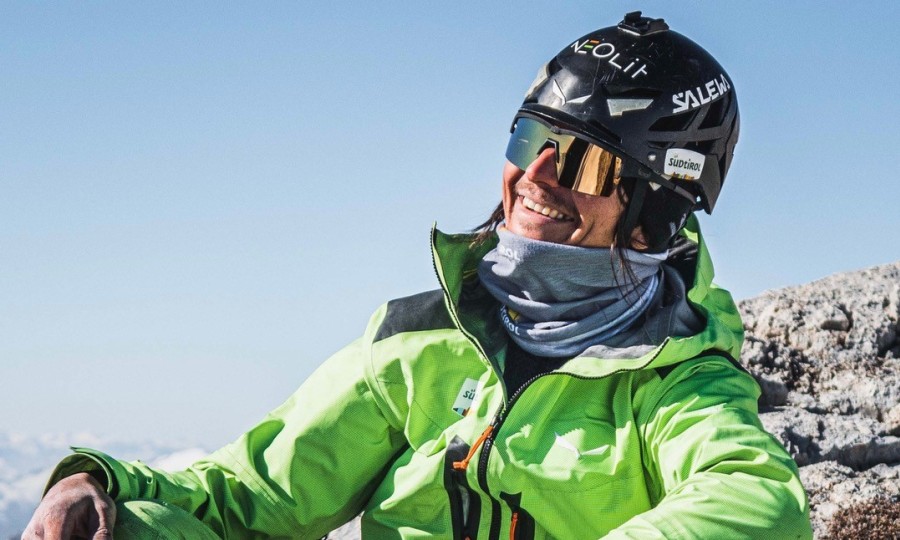 <p>War mit seinem "Tagwerk" sichtlich zufrieden: Der Südtiroler Alpinist Simon Gietl.</p>