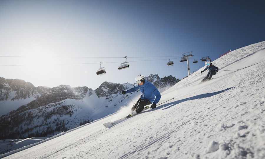 <p>Perfekt geneigt: Die Skihänge im Skigebiet Ladurns.</p>