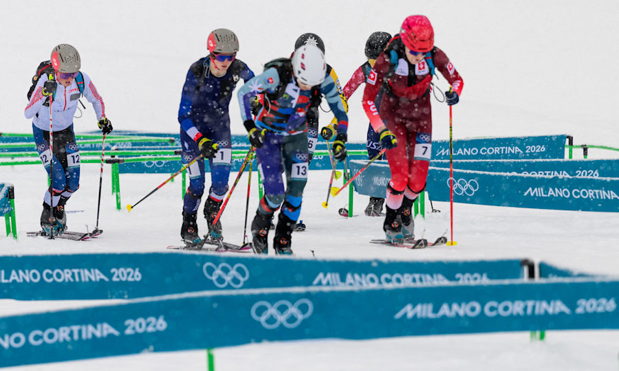<p>Der Qualifikationslauf im Skibergsteigen</p>