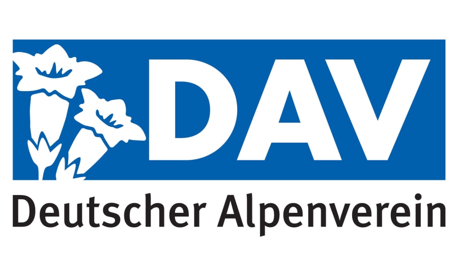 Das neue DAV-Logo: In blau gehalten und mit zwei Enzianblüten.