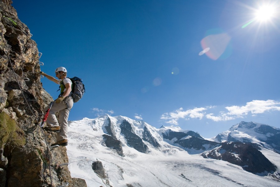 Klettersteig am Piz Trovat in der Berninagruppe