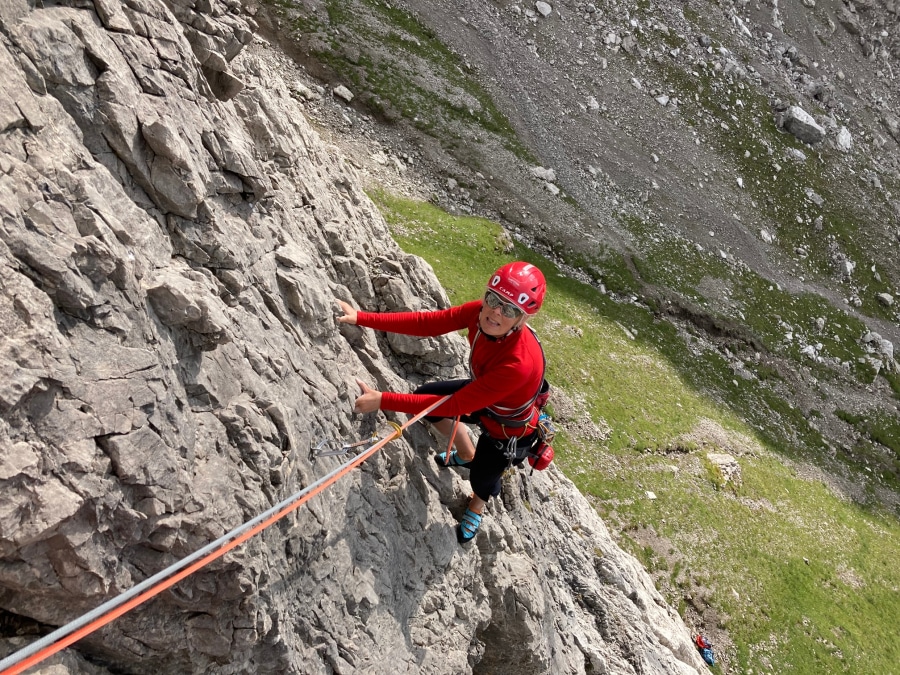 Klettertour "Primavera" auf den Engelkarturm in den Lechtaler Alpen