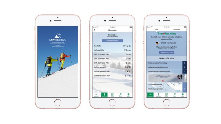 Lawine Tirol Regionale Lawinenwarn-App